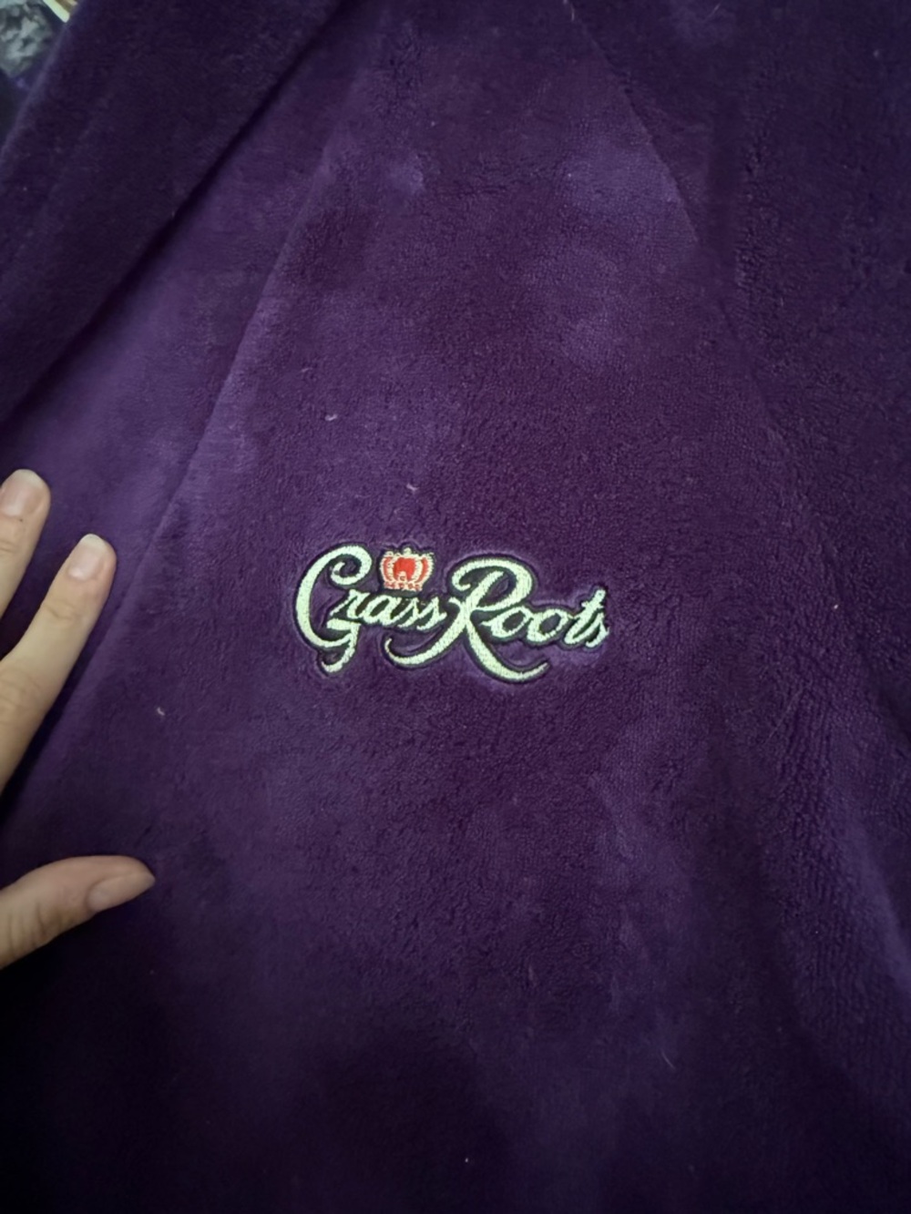 Grassroots California Men’s Robe Crown Royale in Deep Purple - 420 inside - Picture 2 of 7